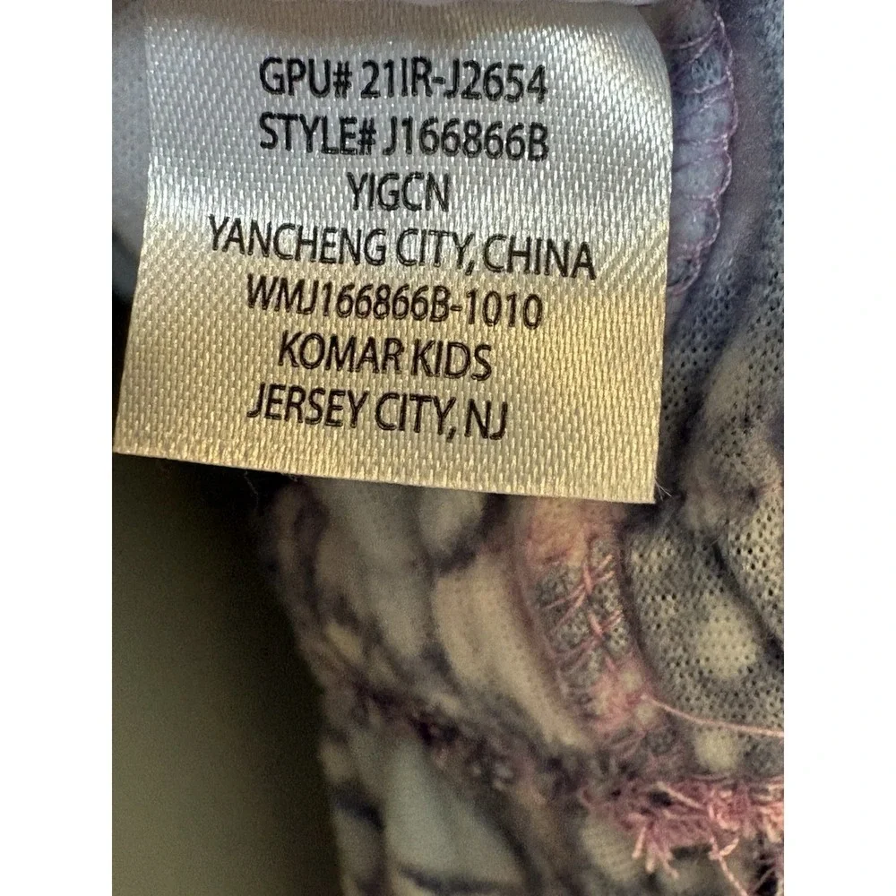 Justice Girls XL Romper Butterfly‎ Print Long Sleeve Slate Multi Flame Resistant